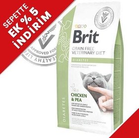 Resim Brit Veterinary Diets Diabetes Tahılsız Tavuk Bezelye Kedi Maması 2 Kg 