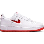 Resim Nike Air Force 1 Low Retro Leather Sneaker Hakiki Deri Erkek Günlük Spor Ayakkabı Beyaz Kırmızı 