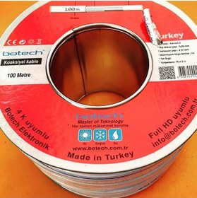 Resim jetavm Botech RG6U4 4K UHD Anten Kablosu 100 Metre 