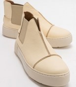 Resim Luvi 110 Ekru Bej Deri Kadın Sneakers 