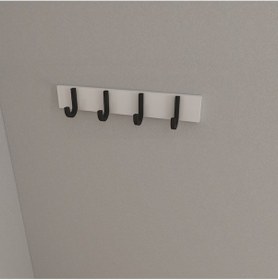 Resim Hepsi3boyutlu Modern Duvar & Kapı Baston Askılık - 4 Adet Siyah J Askılık - Model No : 6 Siyah 