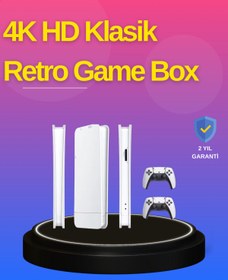 Resim teknodayım HDMI Çıkışlı Kablosuz 2 Kollu 4K Retro Oyun Kutusu 