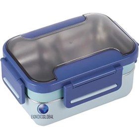 Resim Vagonlife Çift Katmanlı Paslanmaz Çelik Öğle Yemeği Kutusu Lacivert Bl20182 