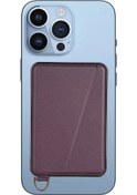 Resim Goldenqian Yenı Deri Kartvizitlik Profesyonel Kredi Kartı Kılıfı Güçlü Manyetik Telefon Braketi İphone 12 13 14 15 Mıknatıs Standı Purple Purple 