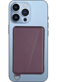 Resim Goldenqian Yenı Deri Kartvizitlik Profesyonel Kredi Kartı Kılıfı Güçlü Manyetik Telefon Braketi İphone 12 13 14 15 Mıknatıs Standı Purple Purple 