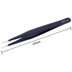 Resim Wellhise ST-12 Antistatik Tweezers Cımbız Düz 135 mm 
