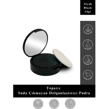 Topaxx Siyah 14 gr Suda Çıkmayan Saç Sakal Dolgunlaştırıcı Dip Boya Topik Pudra