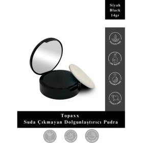 Resim Topaxx Siyah 14 gr Suda Çıkmayan Saç Sakal Dolgunlaştırıcı Dip Boya Topik Pudra 
