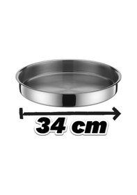 Resim Paslanmaz Çelik Fırın Tepsisi 34 Cm Gri 