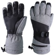 Resim Shineyee Kışlık Beş Parmaklı Kayak Eldiveni - Su Geçirmez Dokunmatik Ekranlı, Yolculuk İçin Yünlü Isı Verici, Gri Desenli Beden Seçenekli Gri 