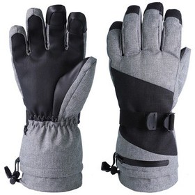 Resim Shineyee Kışlık Beş Parmaklı Kayak Eldiveni - Su Geçirmez Dokunmatik Ekranlı, Yolculuk İçin Yünlü Isı Verici, Gri Desenli Beden Seçenekli Gri 