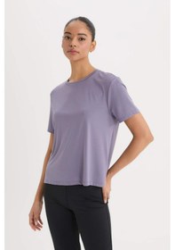 Resim DeFactoFit Standart Fit Bisiklet Yaka Sporcu Basic Düz Kısa Kollu Tişört D2296AX25SPPR505 