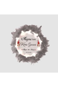 Resim Sadrazam Işıklı, Isim Baskılı Kına Tefi, Gelin Tefi (32 CM BÜYÜK BOY BORDO) 