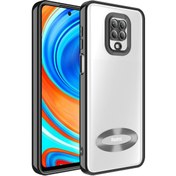 Resim Xiaomi Redmi Note 9S Kılıf Logo Gösteren Kamera Korumalı Silikon Siyah Gpack