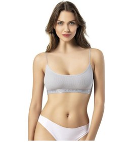 Resim 6 Adet Kota Bayan Kaşkorse İp Askılı Pedli Büstiyer 6429 Gri 