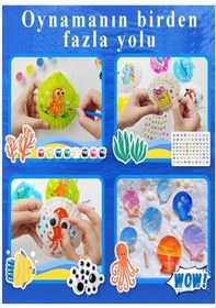 Resim Kabuk Boyama Seti 1 Paket Deniz Kabuğu Midye Boyama Shell Painting Sanatsal Hobi Boyama Seti Akrilik Boya Fırça 