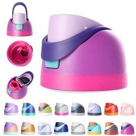 Resim Fortunelane 16/24/32/40 Unca Su Şişesi Değişim Kapakları, Bpa-sız, Sızıntısız, Mor Pembe Bardaklı Pembe Rengi 