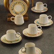 Resim Sandro Moreno 1453 Şal Double Yüzük Gold 12 Parça 6 Kişilik Kahve Fincan Takım 120 ml 
