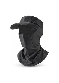 Resim Bisiklet İçin Büyük Yüz Koruyucu - Buz İpi Malzeme, Gözenekli, Güneş & Rüzgar Engeli, Yaz Sporu İçin Siyah Siyah Siyah 