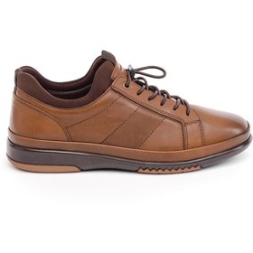 Resim Derinet Hakiki Deri Lastik Bağcıklı Erkek Sneaker 