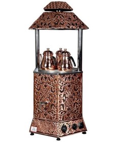 Resim Anka Pro Max Elektrikli Çay Makinası Seti 4 Demlikli 50 Litre Bakır 