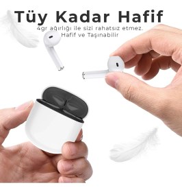 Resim Bix Soundcraft Tw2 Bluetooth 5.3 Tws Kablosuz Kulakiçi Kulaklık Beyaz 