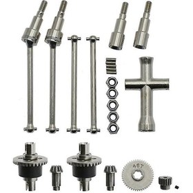 Resim Scy 16101 16102 16103 16201 Pro 1/16 Fırçasız Rc Araba Yükseltme Parçaları İçin Metal Diferansiyel Ve Tahrik Mili Seti Gösterildiği Gibidir. 