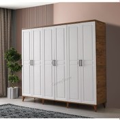 Resim GüneyStore Komple Mdf Sport 6 Kapaklı Atlantik Beyaz - Çam Gardırop 