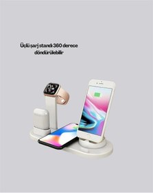Resim Depomıx İphone, Apple Watch Ve Airpods İle Uyumlu 4'ü 1 Arada Şarj Ünitesi Tüm Apple Cihazları Tek 