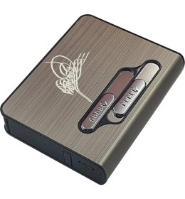 Resim Tusah USB Şarjlı Elektronik Çakmak Taşınabilir Sigara Paketi Muhafaza Kutusu Osmanlı Tura 