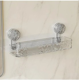 Resim Sunshine011 Transparent Duş Askısı, Kuvvetli Emicili Duş Organizer, Delme Gerekmez, Beyaz Şeffaf 