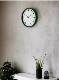 Resim 36 Cm Yeşil Sade Dekoratif Duvar Saati Çok Renkli 