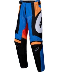 Resim Alpinestars Youth Racer Melt Off-road Motosiklet Pantolonu Oranj Mavi Beyaz 
