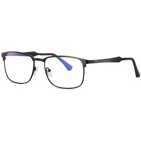 Resim Padalink Erkekler İçin Metal Kare Çerçeve Anti-mavi Işık Gözlükleri, Bilgisayar Koruması, Düz Lens, Konforlu Ve Kaymaz, Mat Koyu Gri C22-p30 Siyah 
