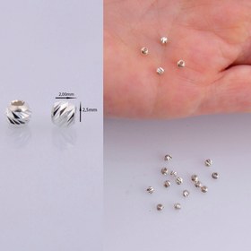 Resim 925 Silver Diamond Cut Round Beads, Sterling Silver Laser Multi Diamond Cut Beads, Moon Cut Spacer Beads, Jewelry Supplies, M2 A-F - 2mm(30 pieces) 
