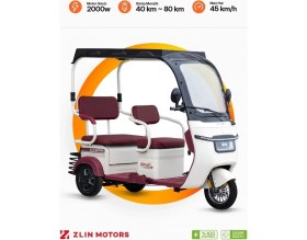 Resim Zlin Motors Troya Sun Güneş Enerjili Moped 2000 Watt 3 Tekerlekli 190 kg Taşıma Kapasitesi 