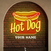 Resim Hot Dog Baskılı - Neon Tabela 