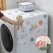 Resim Yan Cebi Olan Çok Fonksiyonlu Kurutma Toz Örtüsü - Suya ve Yağa Dayanıklı, Kolay Temizlenir, Beyaz Plastik, Basit Desenli, Etkili Toz Kontrolü, Büyük Depolama Kapasiteli Saklama Çantası, Kurutucu için Yedek Parçalar 