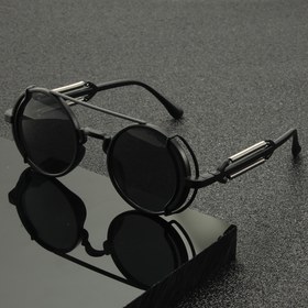 Resim Vintage Steampunk-Inspired Yuvarlak Gözlükler Metal Spring Detaylı - Kadınlar ve Erkekler için Şık Siyah Çerçeveler, Hip-Hop Partileri ve Günlük Giyim için Mükemmel, Parti Gözlükleri, Retro Estetik, Dayanıklı Gözlükler 