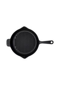 Resim Lava Döküm Metal Kulplu Yuvarlak Izgara Tava 28 CM 