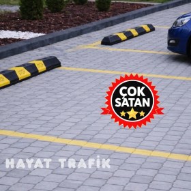 Resim Plastik Oto Park Araç Stoperi 190X15X10 cm Siyah-Sarı 