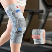 Resim GING Ayarlanabilir Diz Sıkıştırma Kolluğu 3 Kayışlı - Unisex Ameliyat Sonrası Kurtarma Desteği, Erkekler ve Kadınlar için Nefes Alabilen Ağ, Gri/Mavi, Diz Korsesi, Aktif Yaşam Ekipmanı, Şık Tasarım, Dayanıklı Kumaş 