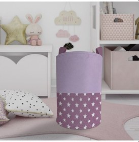 Resim Mekta Home Bebek Ve Çocuk Odası Lila Bulut Desenli Oyuncak Sepeti Renkli Çok Renkli 