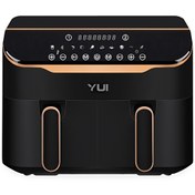 Resim M45 8 L (4+4) Seramik Çift Hazneli Smart Siyah Airfryer Fritöz Yui