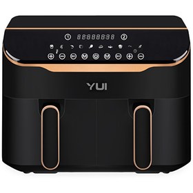 Resim M45 8 L (4+4) Seramik Çift Hazneli Smart Siyah Airfryer Fritöz 