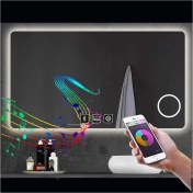 Resim Dnr-Mirror75x105 Cm Bluetoothlu Buğu Yapmayan Makyaj Aynalı Dokunmatik Beyaz Ledli Dikdörtgen Banyo Aynası 