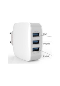 Resim Tsmart Android Şarj Kablolu 3 Usb Seyahat Şarj Cihazı 