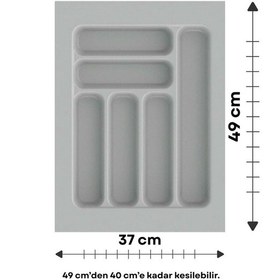Resim Çekmece İçi Kaşıklık, Düzenleyici, Organizatör 37 Cm X 49 Cm Gri 