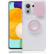 Resim Ally Xiaomi Mi 11 Pro Kılıf Sürgülü Kamera Lens Korumalı Yüzük Standlı Silikon Kılıf ALL-35508 