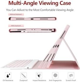 Resim m.tk moveteck iPad Air 13 inç M2 Çip 2024 ile Uyumlu Bluetooth Klavyeli Kılıf, Pembe 